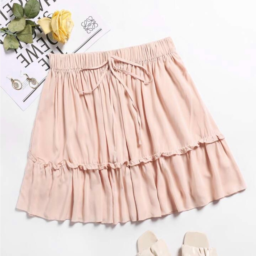 Shein Small Pink Ruffle Mini Skirt